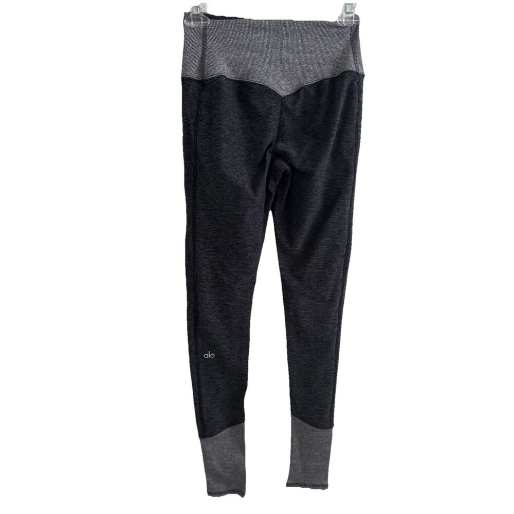 EUC ALO Yoga High Waist Alosoft Lounge Leggings Women’s S Gray Logo